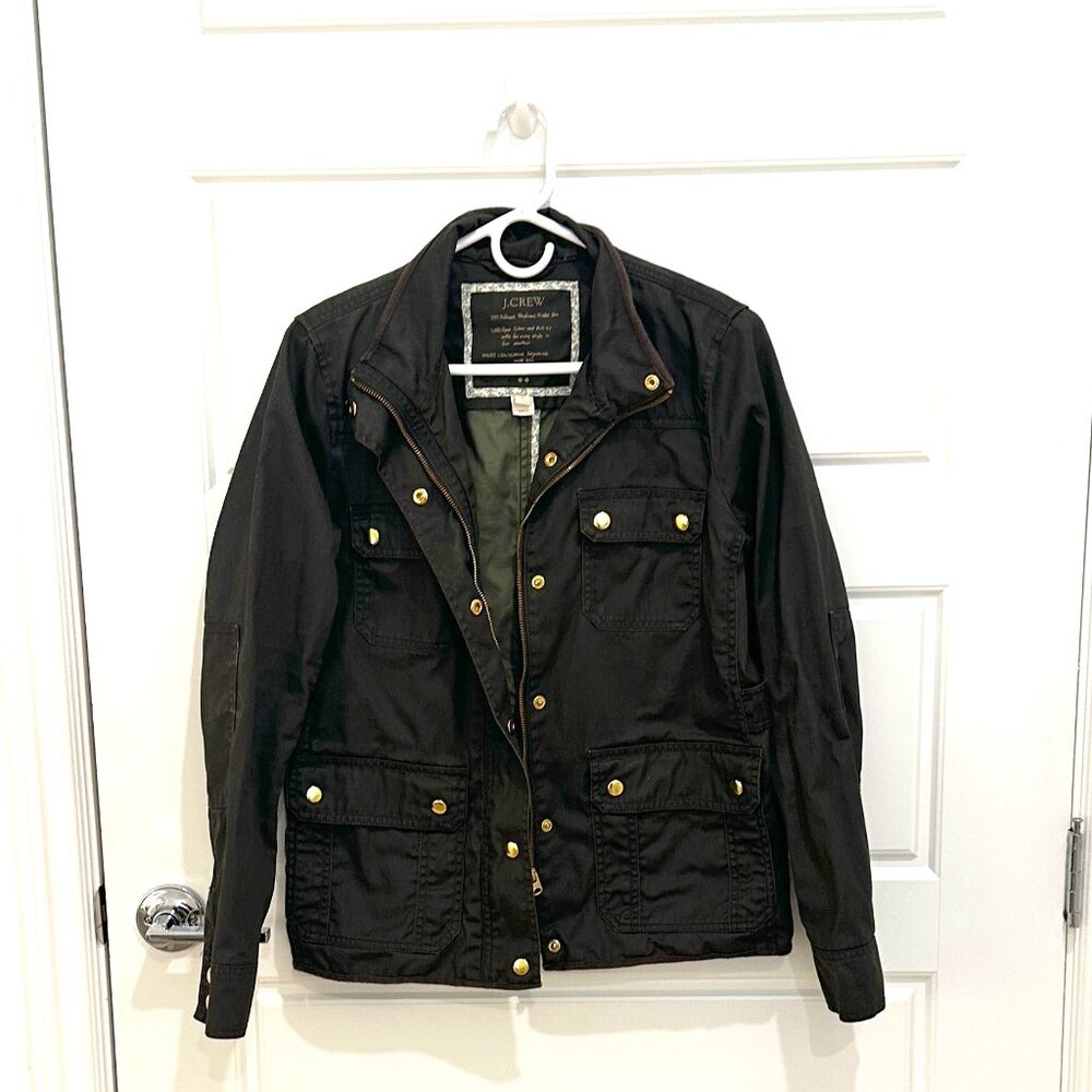 J. CREW DOWNTOWN FIELD ARMY GREEN JACKET MEDIUM